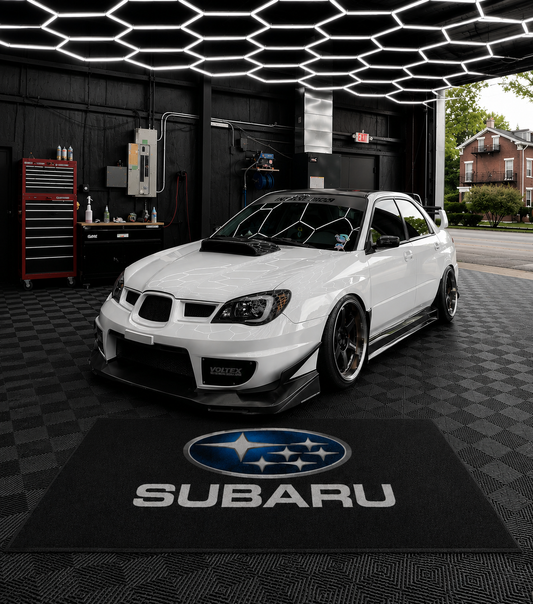 Subaru Garage Floor Mat 5x7 FT (60x87 Inches) Premium Showroom Rug Wall Decor