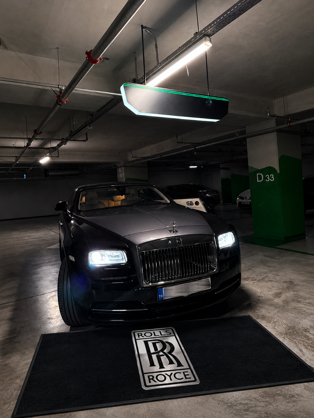 Rolls Royce Garage Floor Mat 5x7 FT (60x87 Inches) Premium Showroom Rug Wall Decor