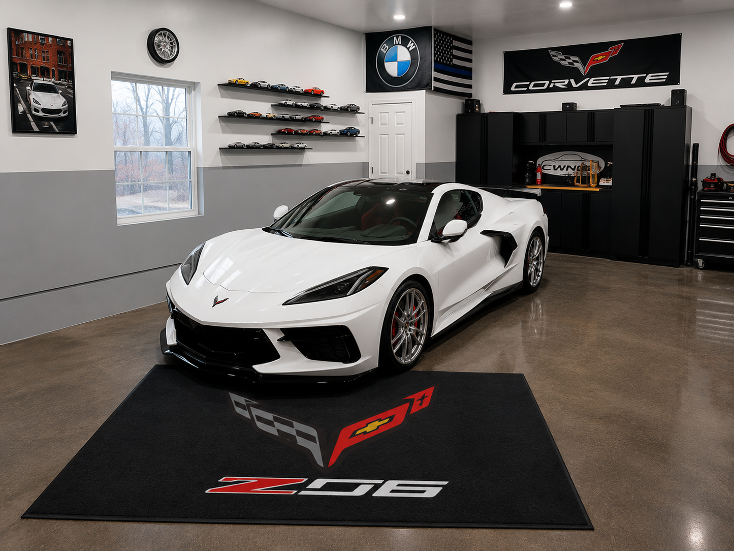 Corvette z06 Rug 60x87 Inches Garage and Home
