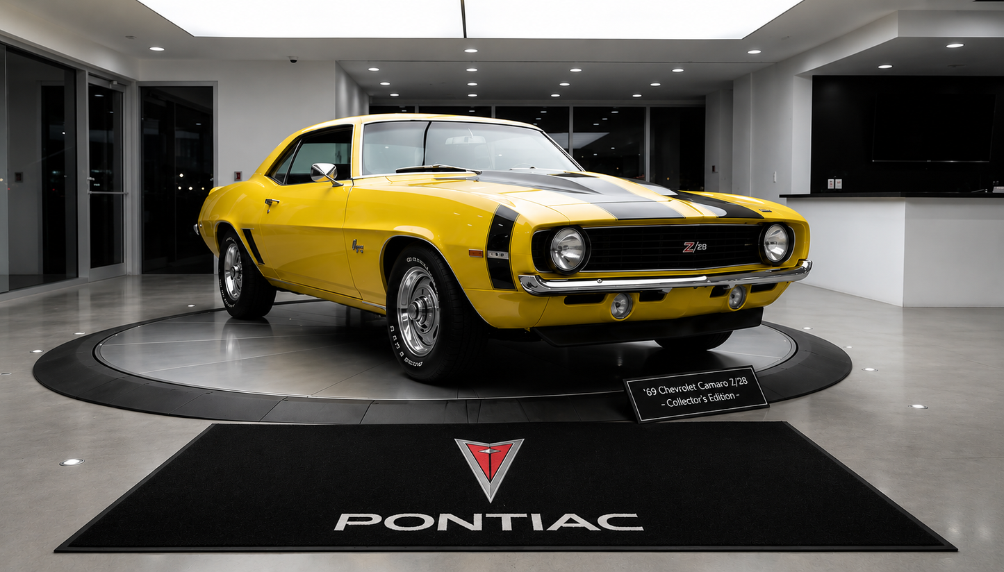 Pontiac Garage Floor Mat 5x7 FT (60x87 Inches) Premium Showroom Rug Wall Decor
