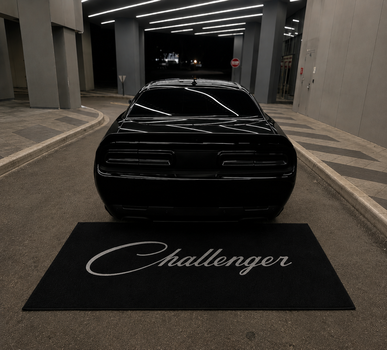 Challenger Garage Floor Mat 5x7 FT (60x87 Inches) Premium Showroom Rug Wall Decor
