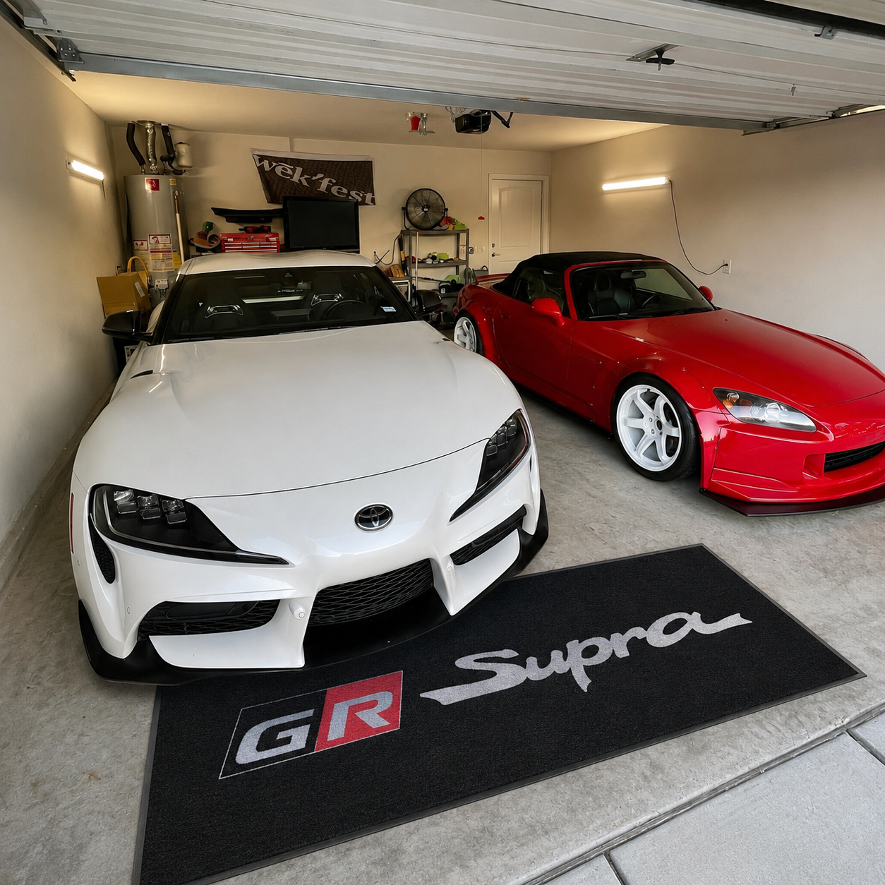 Toyota GR Supra Garage Floor Mat 5x7 FT (60x87 Inches) Premium Showroom Rug Wall Decor