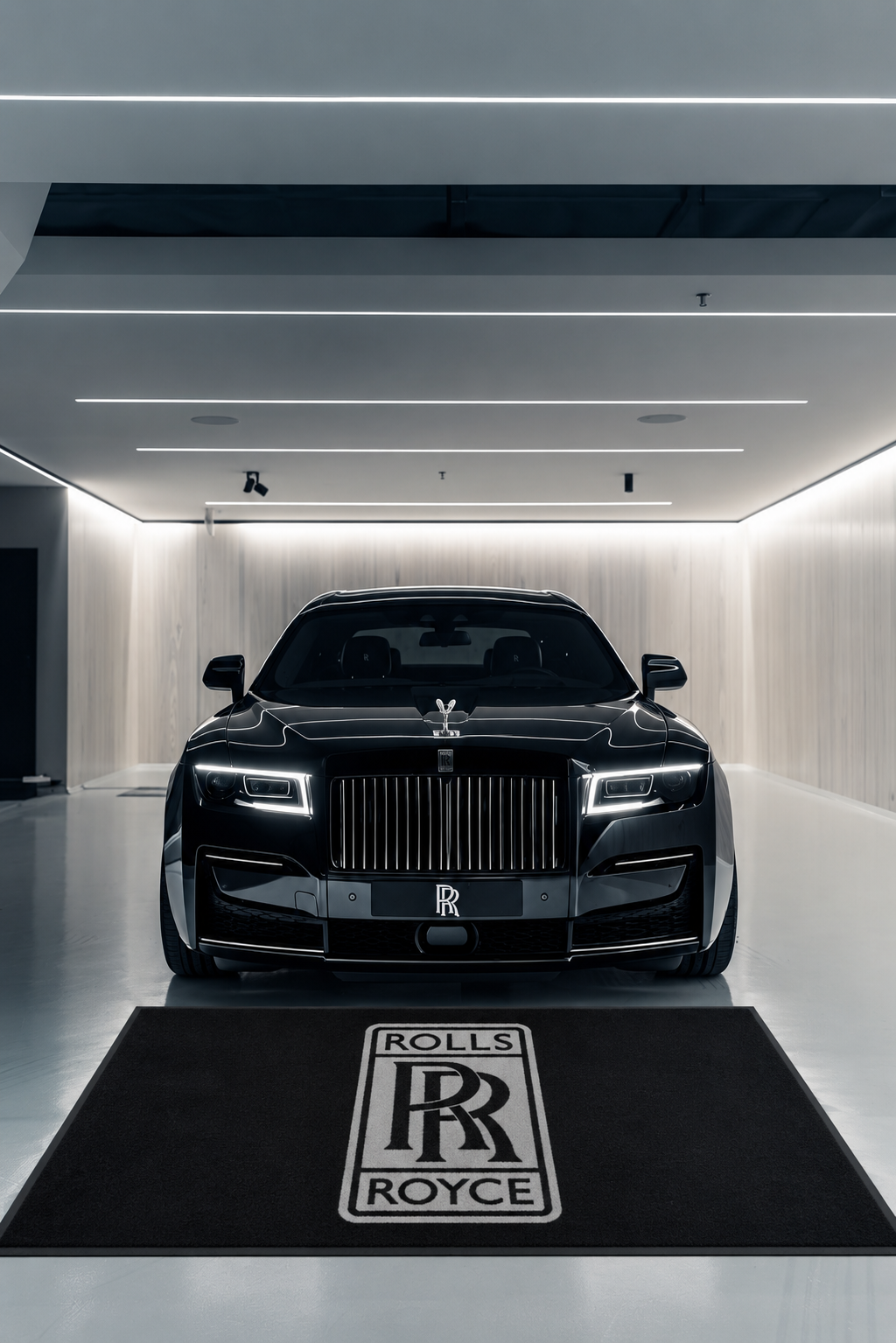 Rolls Royce Garage Floor Mat 5x7 FT (60x87 Inches) Premium Showroom Rug Wall Decor