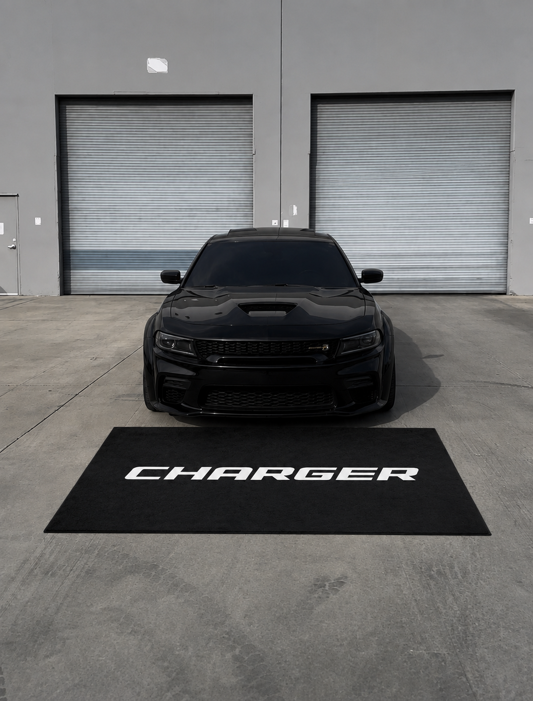 Charger Garage Floor Mat 5x7 FT (60x87 Inches) Premium Showroom Rug Wall Decor