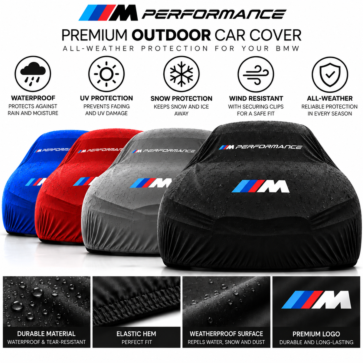 Fits BMW M Performance Outdoor Car Cover – Waterproof & Custom For M2 M3 M4 M5 M6 M8