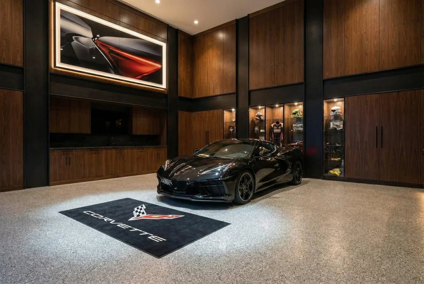Corvette Garage Floor Mat 5x7 FT (60x87 Inches) C2 C3 C4 C5 C6 C7 C8 Z06