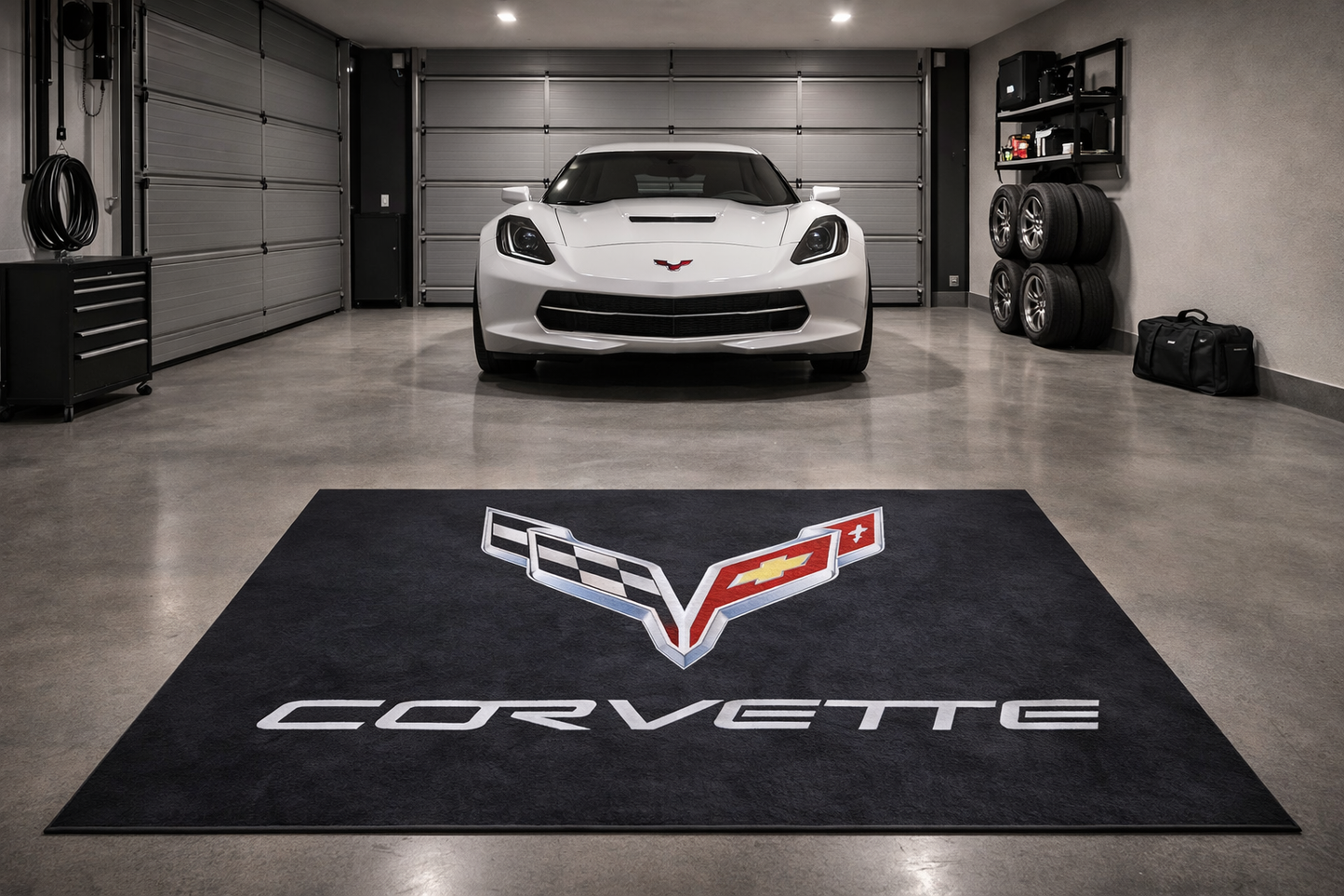 Corvette Garage Floor Mat 5x7 FT (60x87 Inches) C2 C3 C4 C5 C6 C7 C8 Z06