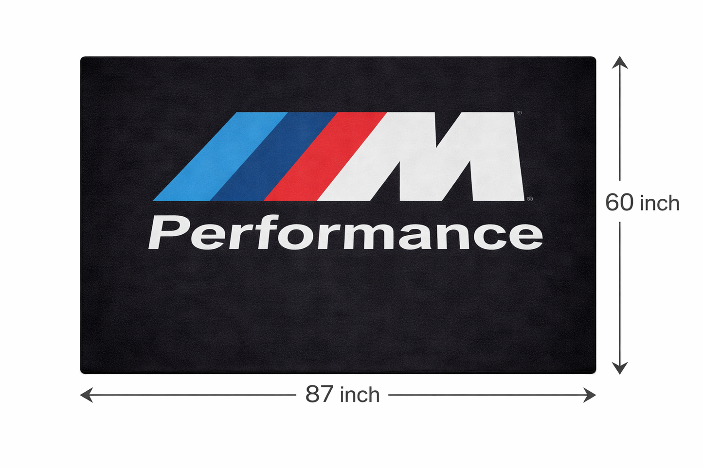 BMW M Performance Garage Floor Mat 5x7 FT (60x87 Inches) Premium Showroom Rug & Wall Decor Luxury Racing Style