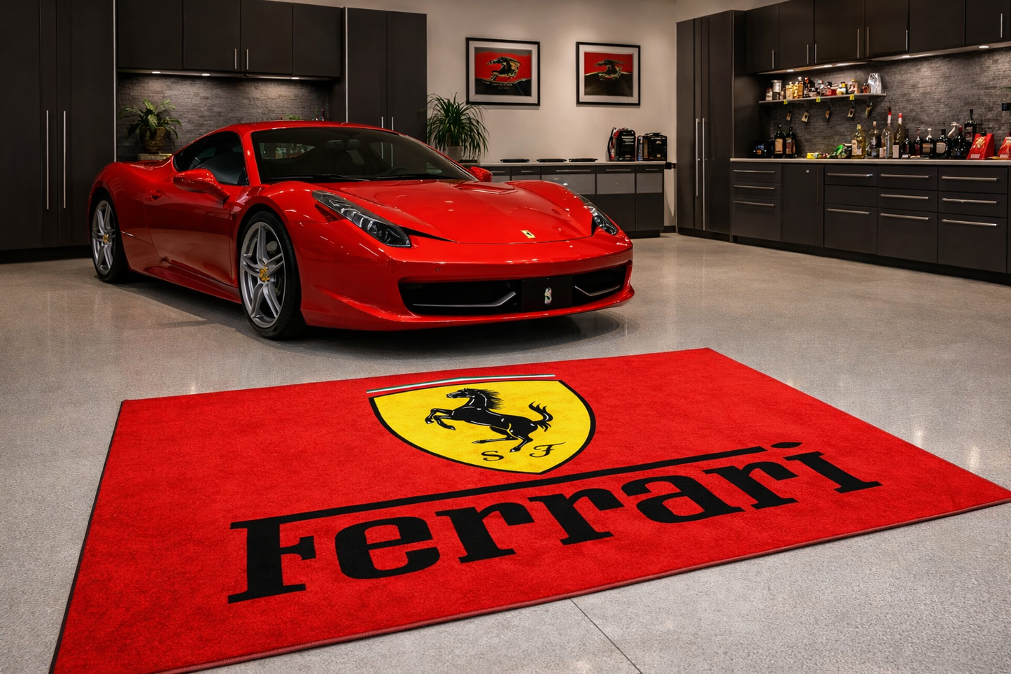 Ferrari Rug 60 x 87 Inches Garage & Home