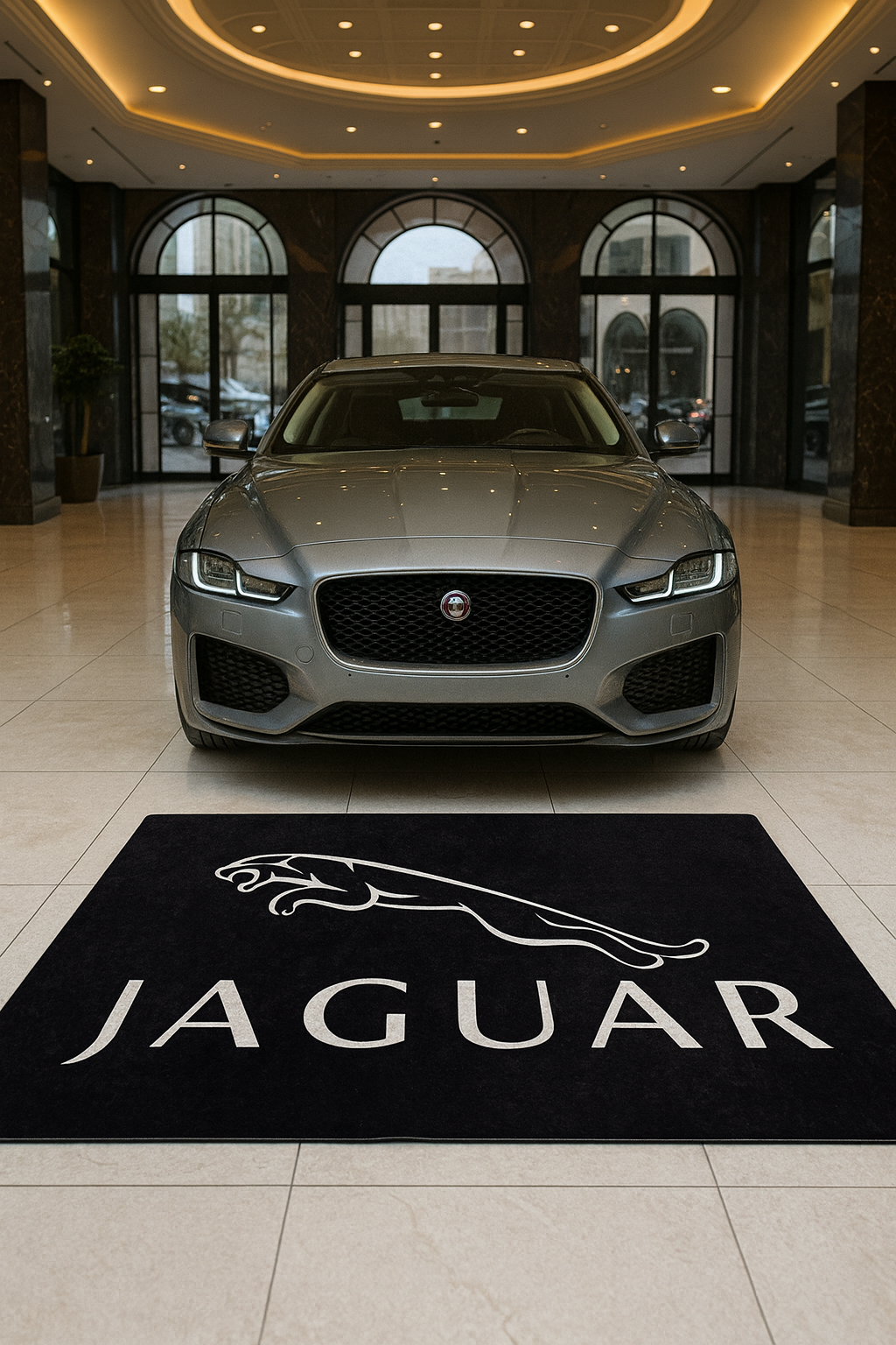 Jaguar Garage Floor Mat 5x7 FT (60x87 Inches) Premium Showroom Rug & Wall Decor Luxury Racing Style