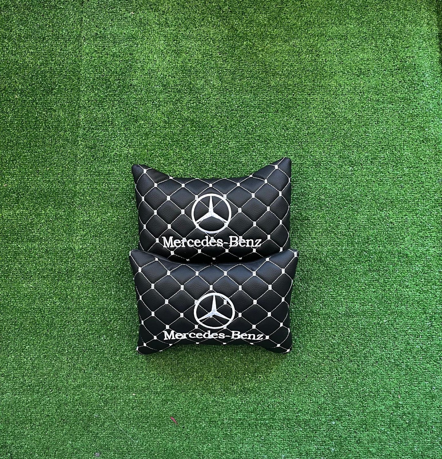For Mercedes Benz Leather Neck Pillow (2 PCS)
