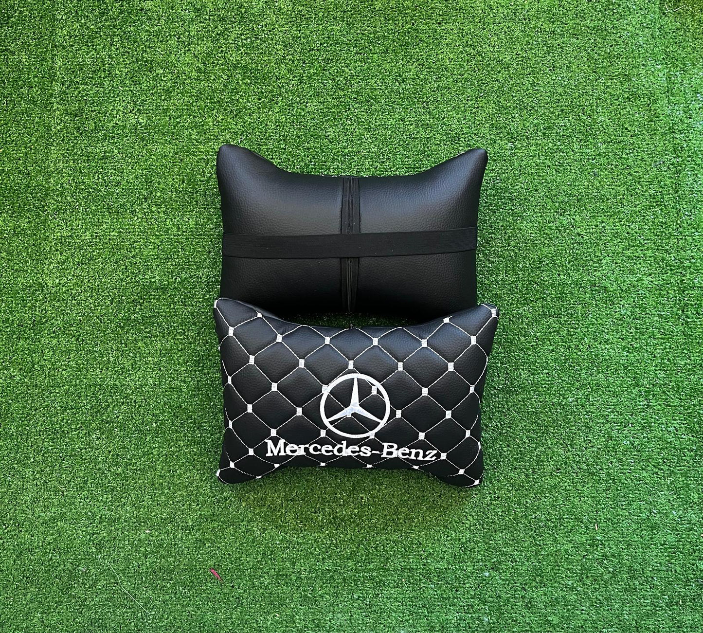 For Mercedes Benz Leather Neck Pillow (2 PCS)