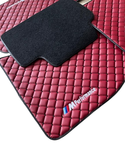 For BMW M Performance Bordeaux Leather Floor Mats