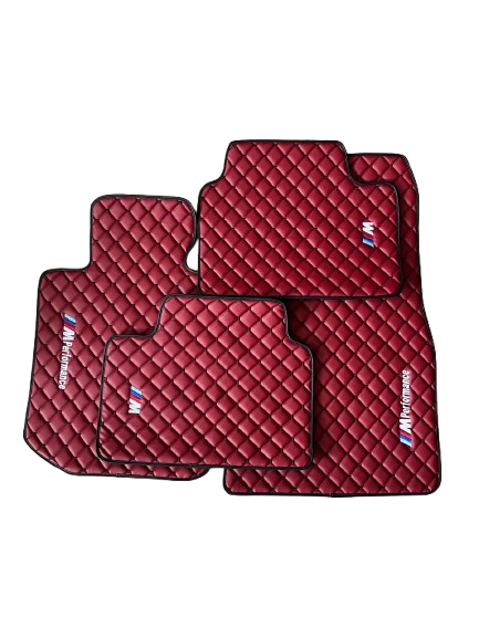 For BMW M Performance Bordeaux Leather Floor Mats