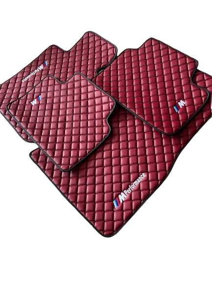 For BMW M Performance Bordeaux Leather Floor Mats