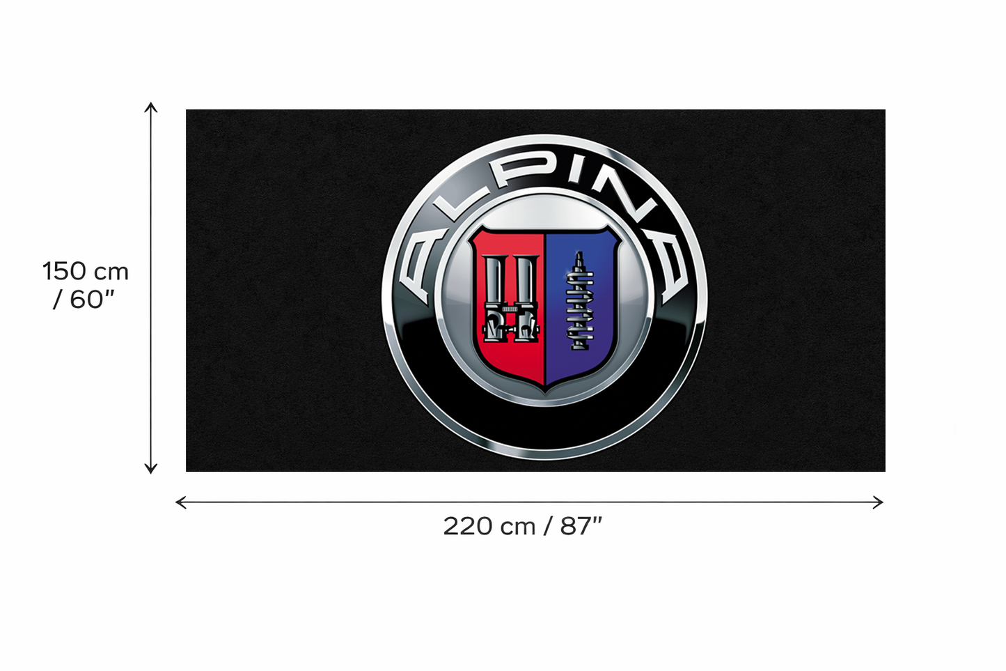 Alpina Garage Floor Mat 5x7 FT (60x87 Inches) Premium Showroom Rug & Wall Decor