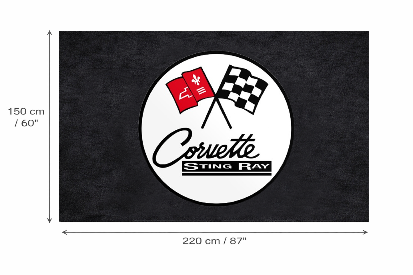 Corvette C2 Rug 60x87 Inches Garage and Home