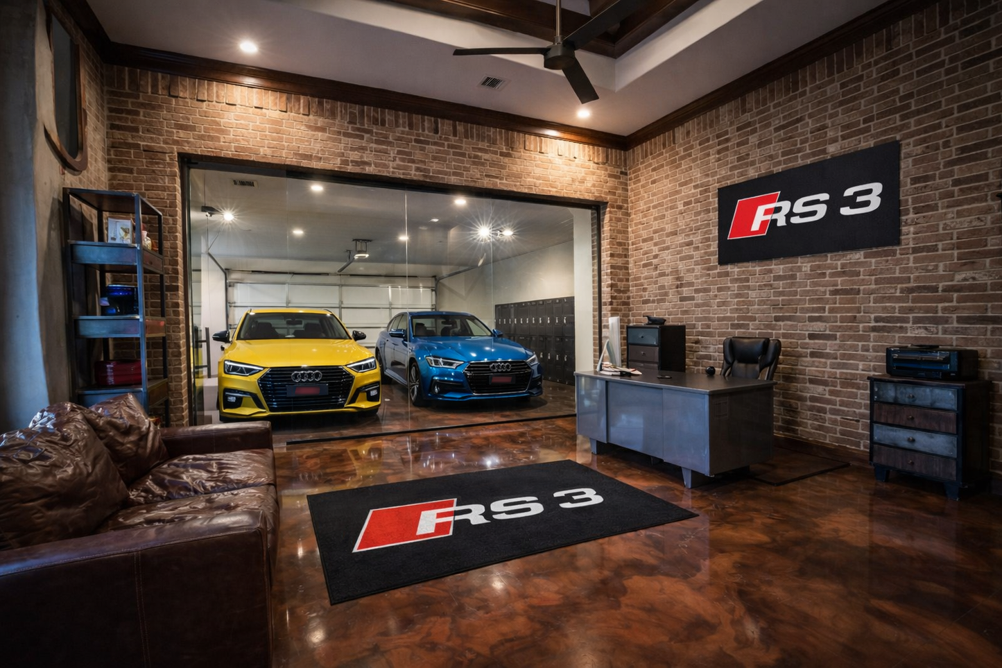 Audi RS3 Garage Floor Mat 5x7 FT (60x87 Inches) Showroom Rug