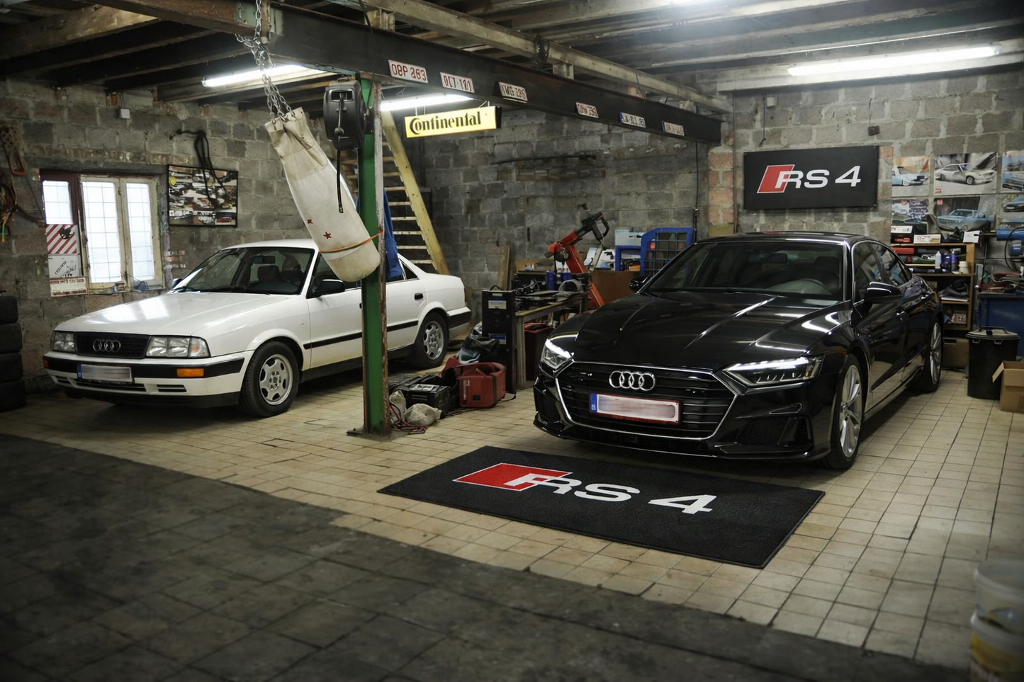 Audi RS4 Garage Floor Mat 5x7 FT (60x87 Inches) Showroom Rug